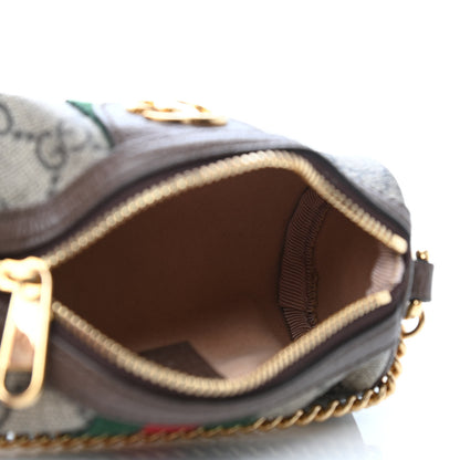 Gucci GG Supreme Monogram Web Ophidia Barrel Coin Purse Beige New Acero 4 of 4