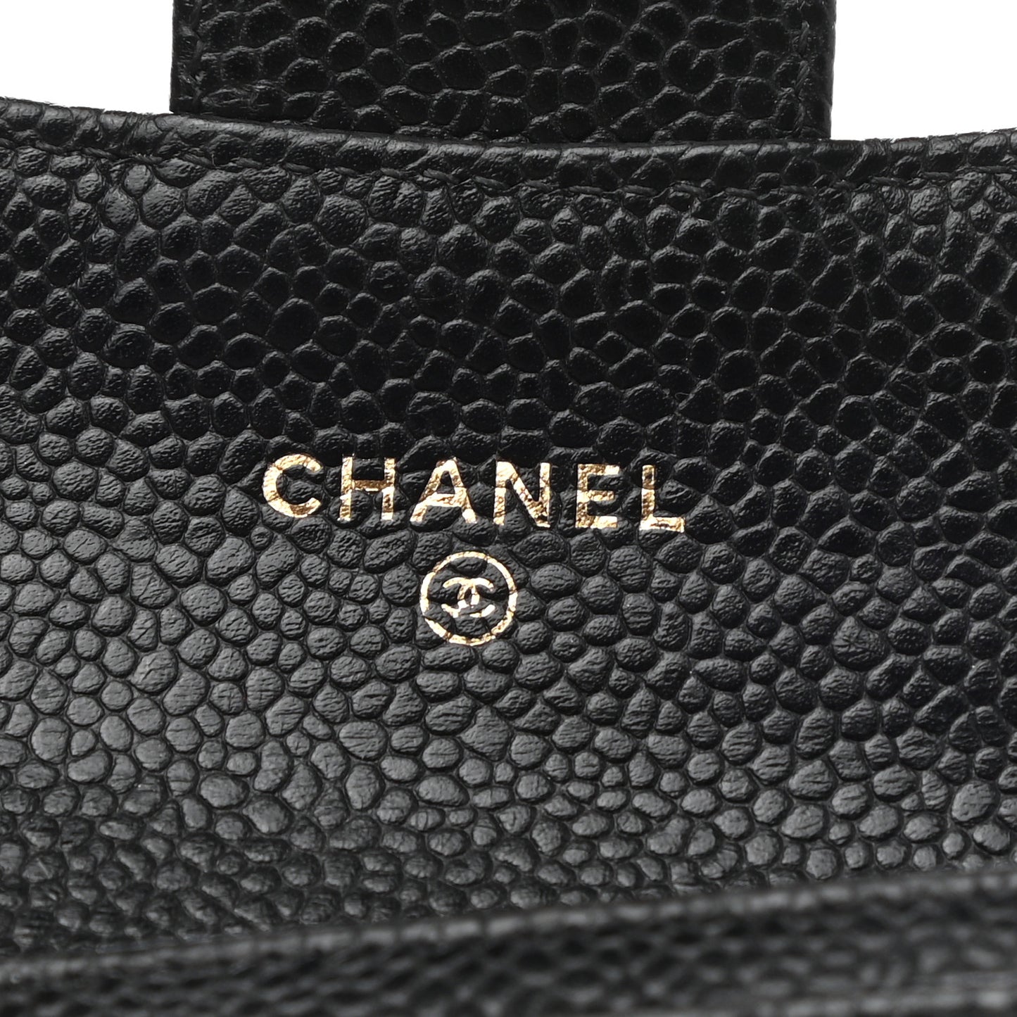 Caviar Quilted Flap Card Holder Black