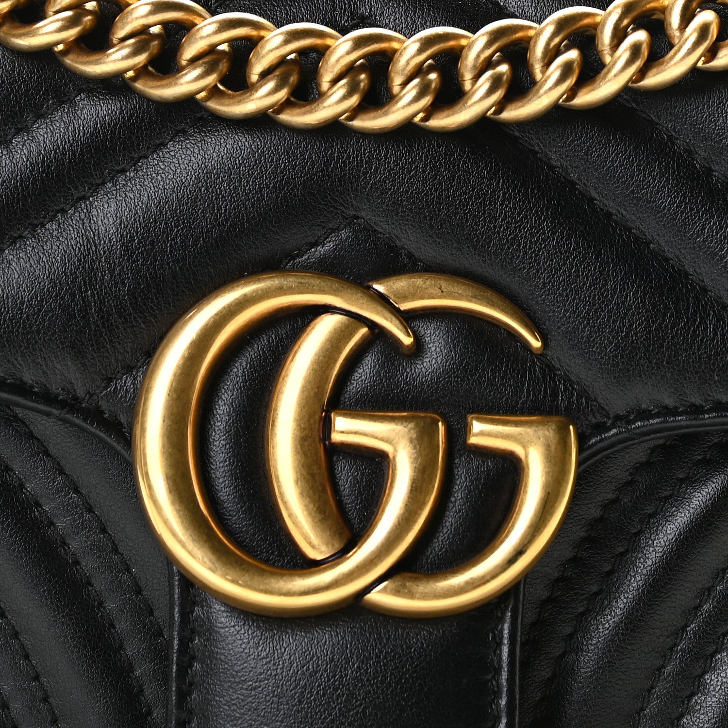 Gucci Calfskin Matelasse Mini GG Marmont Shoulder Bag Black 10 of 10