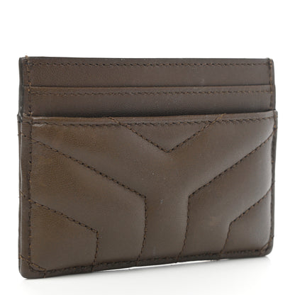 Saint Laurent Calfskin Y Quilted Monogram LouLou Credit Card Case Faggio 3 of 9