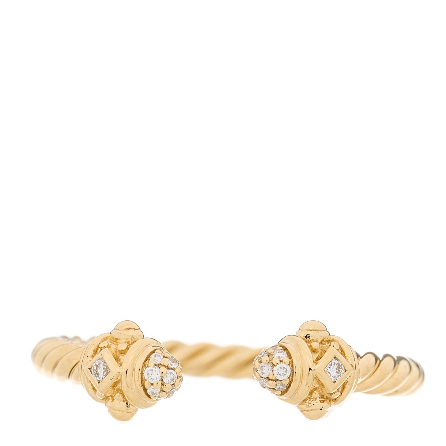 David Yurman 18K Yellow Gold Diamond Renaissance Ring 51 5.75 1 of 4