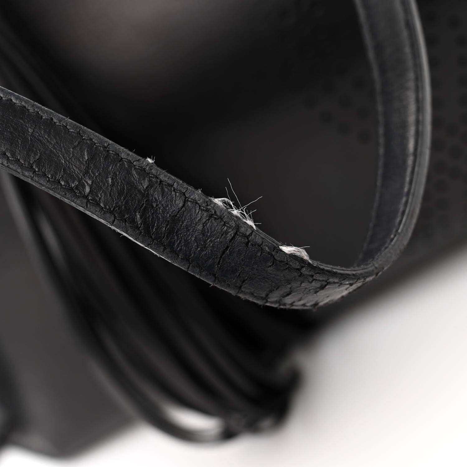 Saint Laurent Vintage Calfskin Perforated East West Shopping Tote Black 18 of 21