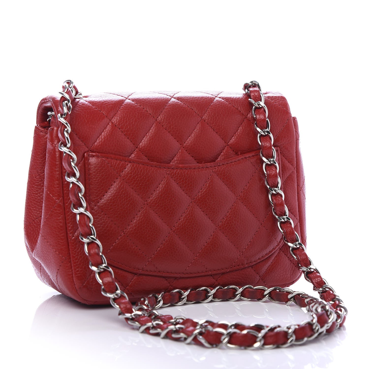 Chanel Caviar Quilted Mini Square Flap Red 3 of 13