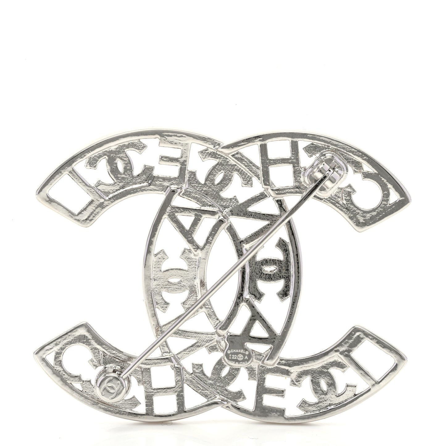 Crystal CC Brooch Silver