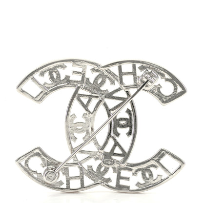 Chanel Crystal CC Brooch Silver 3 of 6