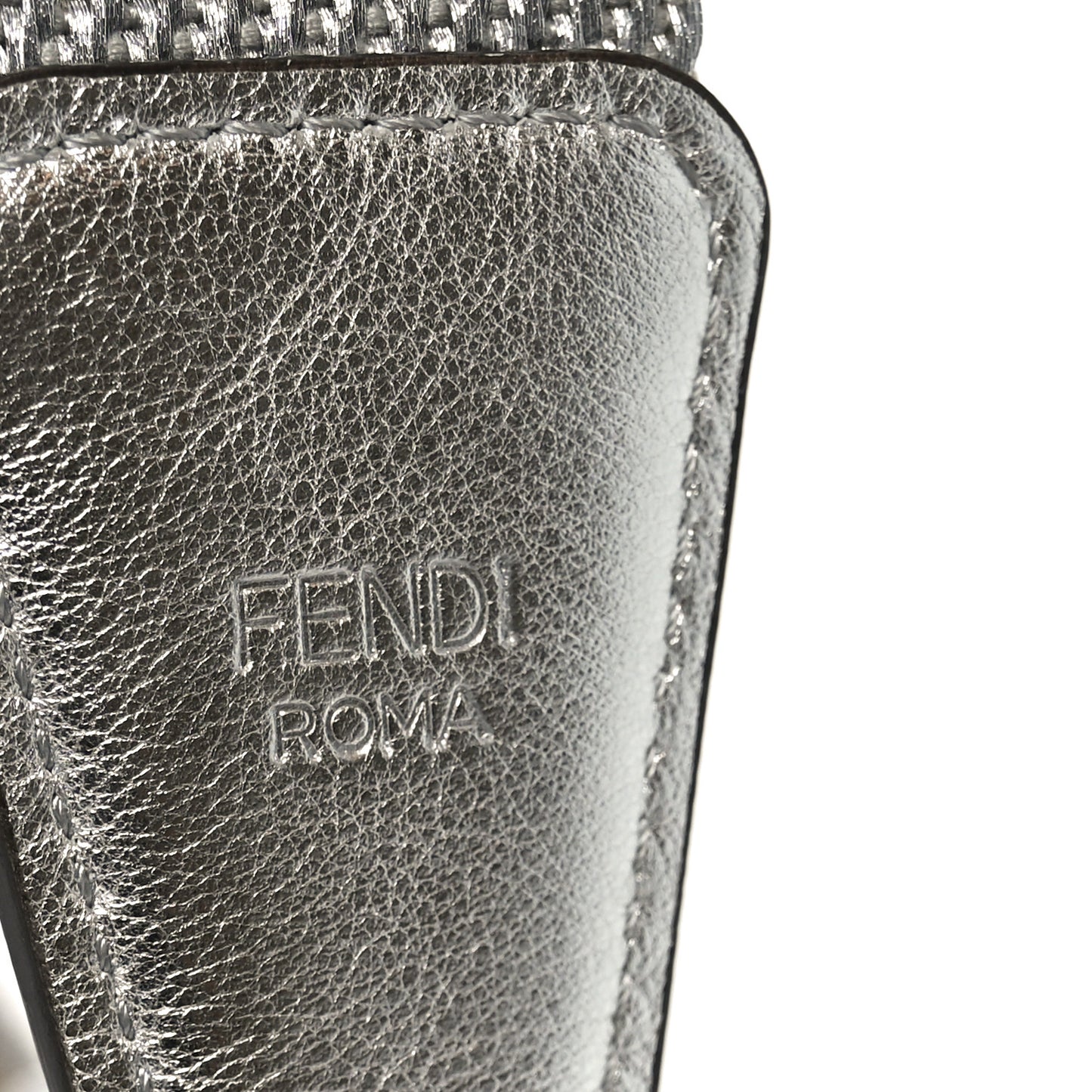 Jacquard Ribbon Vitello King FF Bi-Color Intreccio Adjustable Strap You Silver Beige