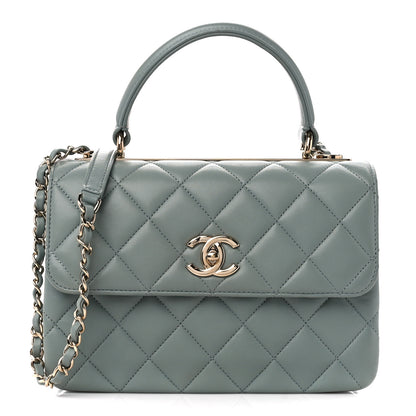 Chanel Lambskin Quilted Small Trendy CC Flap Dual Handle Bag Blue 1 of 10