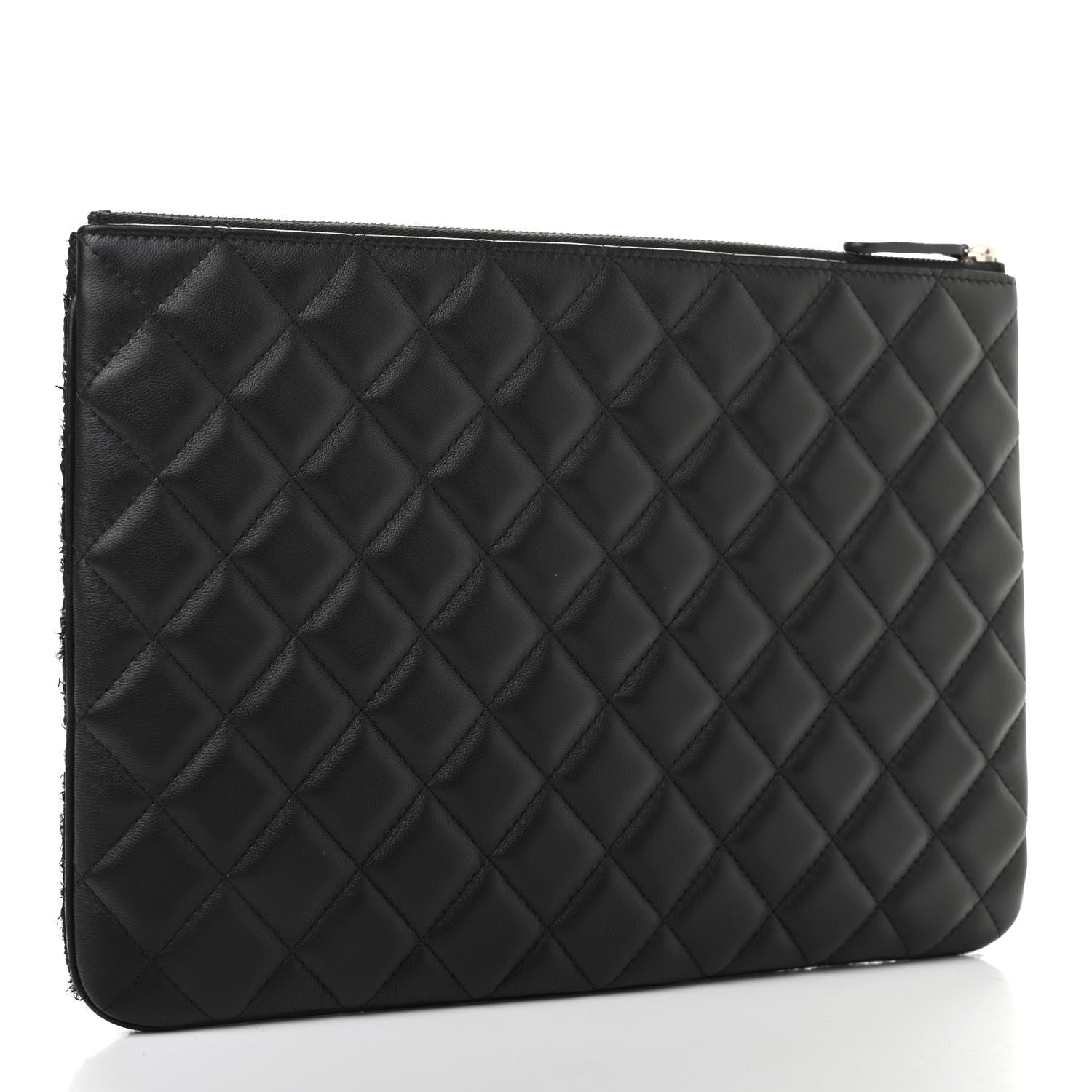 Chanel Tweed Lambskin Quilted Small Case Black 3 of 7