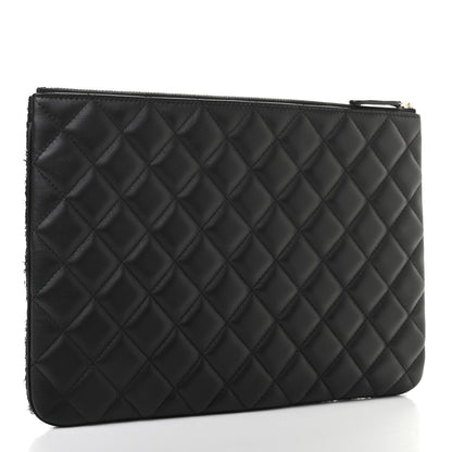 Chanel Tweed Lambskin Quilted Small Case Black 3 of 7