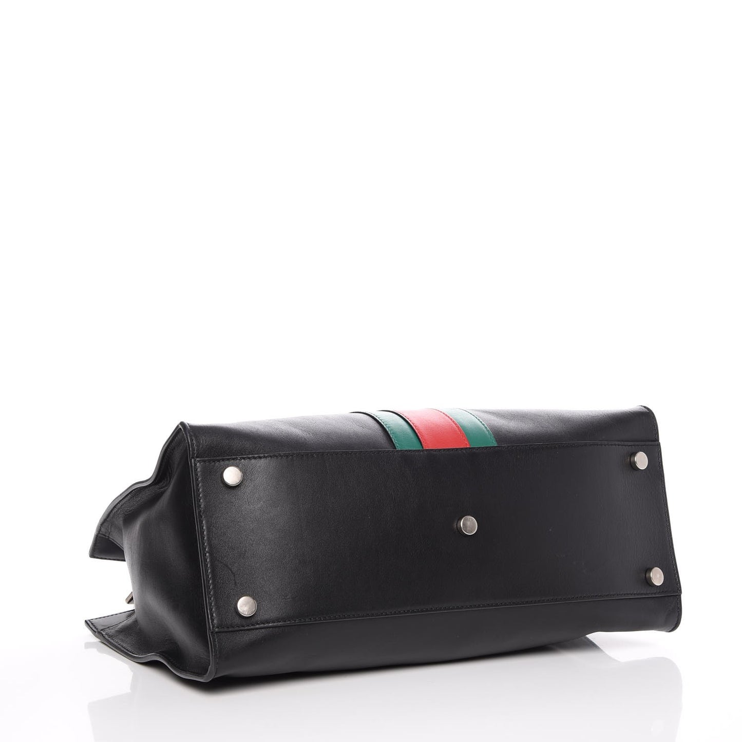 Calfskin Web Stripe Large Dionysus Tote Bag Black