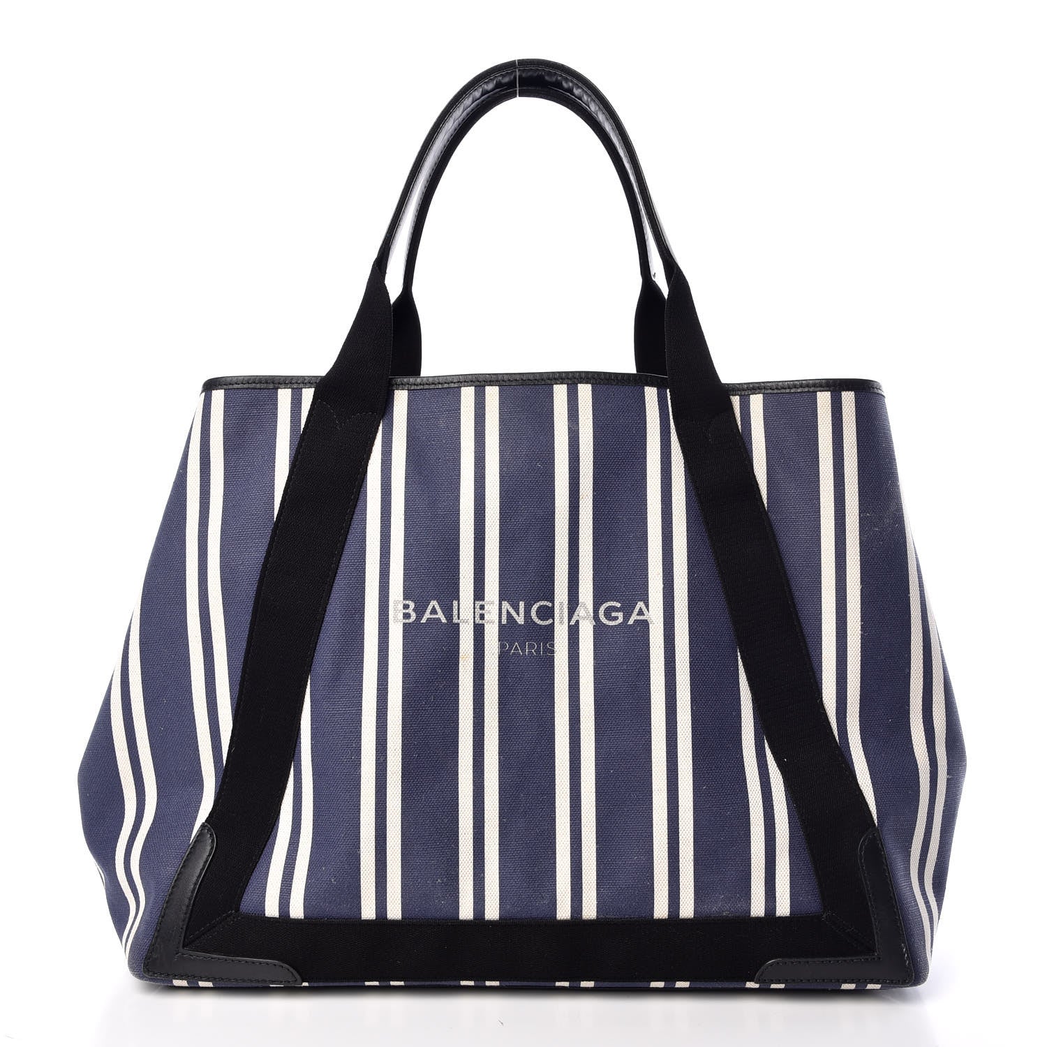 Balenciaga Canvas Navy Striped Cabas M Navy 3 of 15