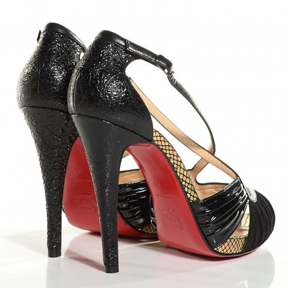Nappa Stampato Patent Divinoche 120 Pumps 39 Black