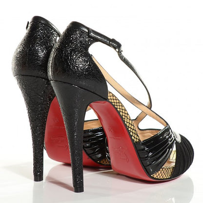 Christian Louboutin Nappa Stampato Patent Divinoche 120 Pumps 39 Black 4 of 12