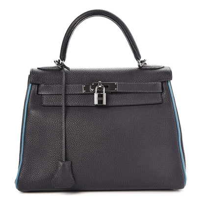Hermes Togo Bi-Color Kelly Retourne 28 Indigo Blue Jean 33 of 64