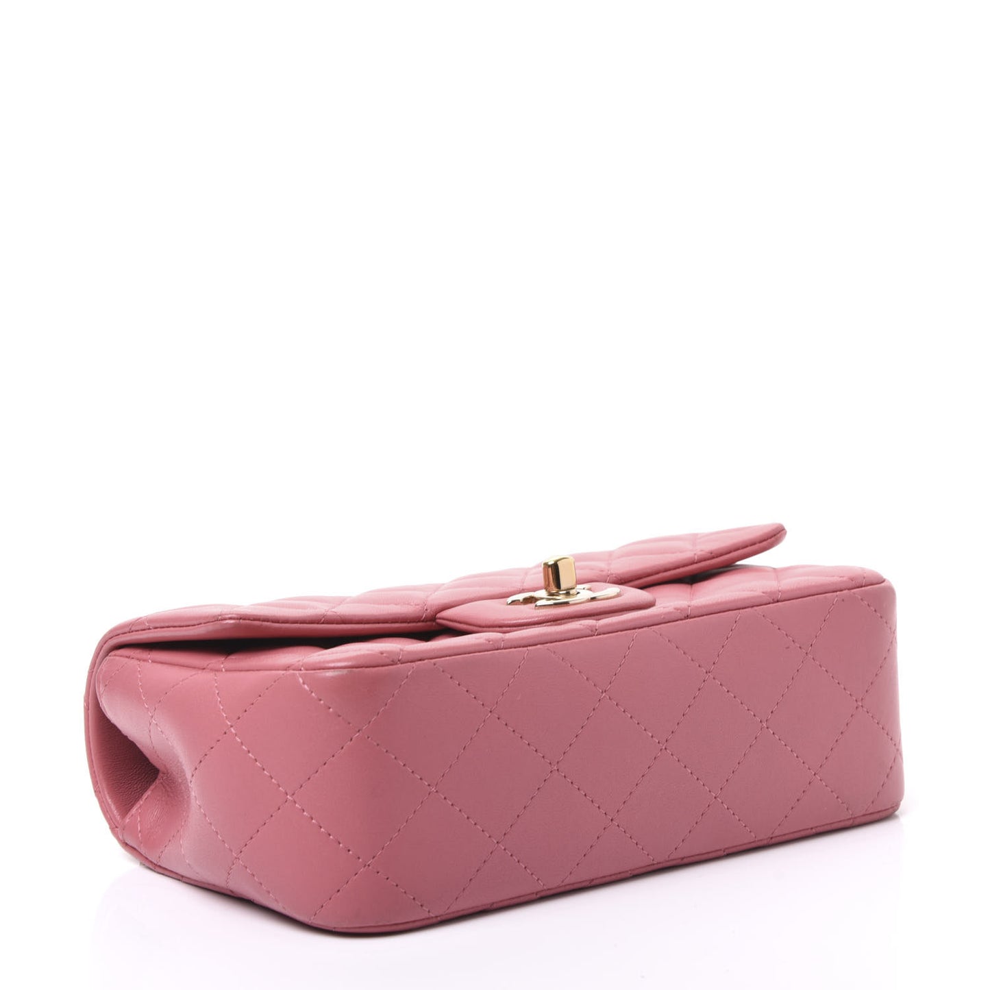 Lambskin Quilted Valentine Charms Mini Rectangular Flap Pink
