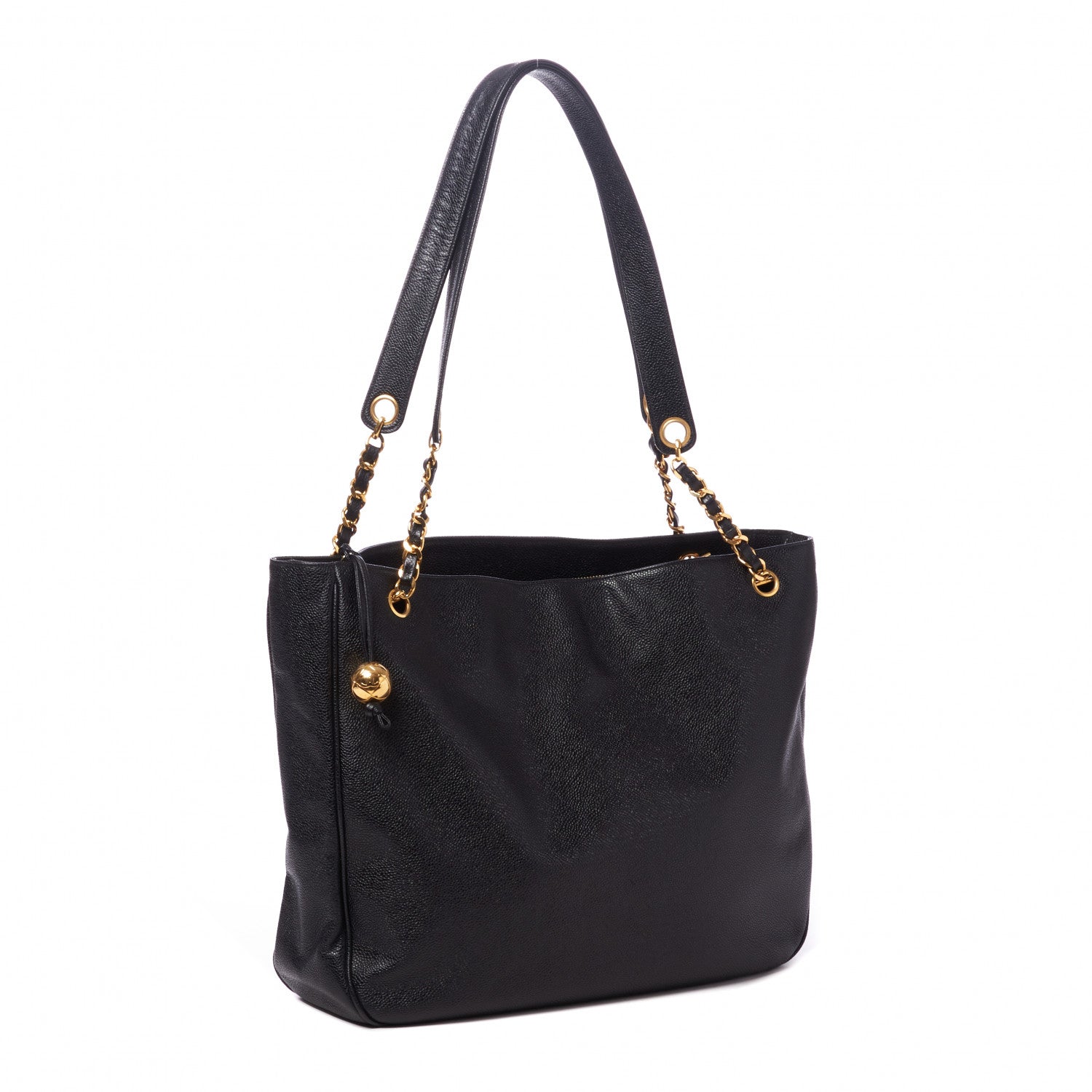 Chanel Caviar Large CC Shoulder Bag Black 2 of 10