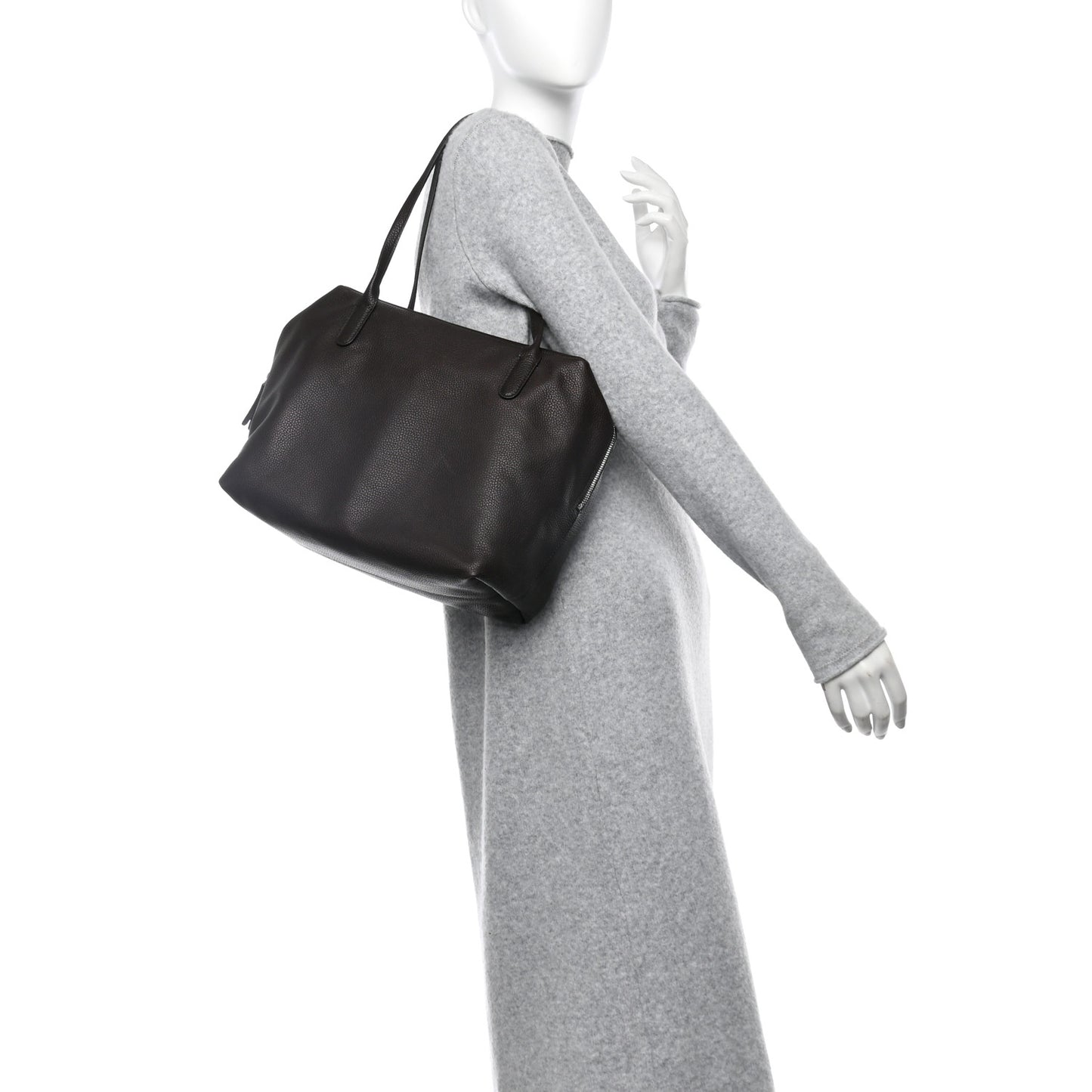 Grained Saddle Calfskin Henri Bag Brunette