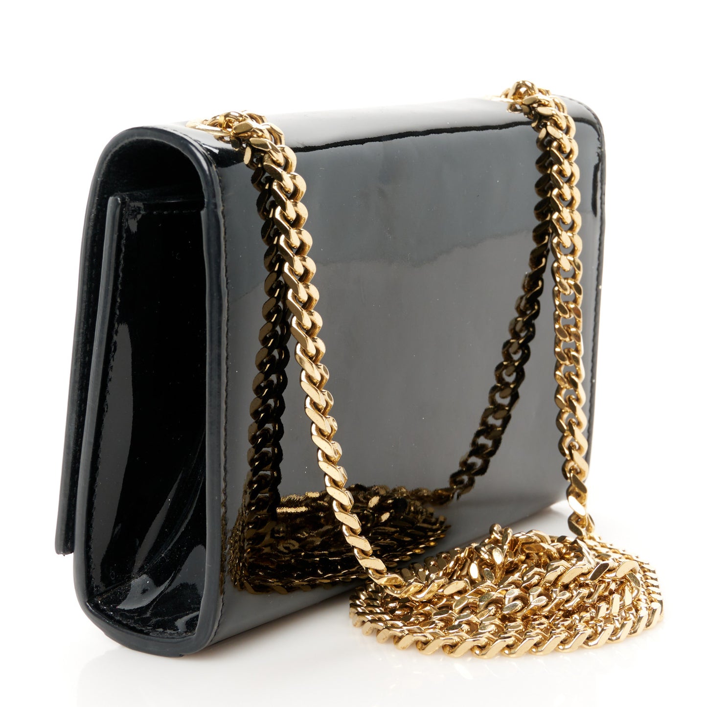 Patent Small Classic Monogram Kate Tassel Satchel Black