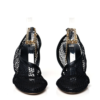 Bottega Veneta Mesh Nappa Chunky Chain Sandals 40 Black 2 of 7