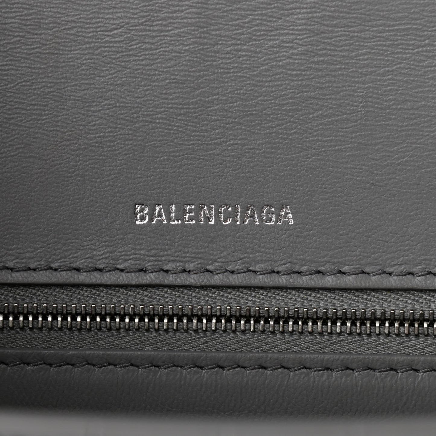 Shiny Calfskin Crocodile Embossed Medium Hourglass Top Handle Bag Balenciaga Grey