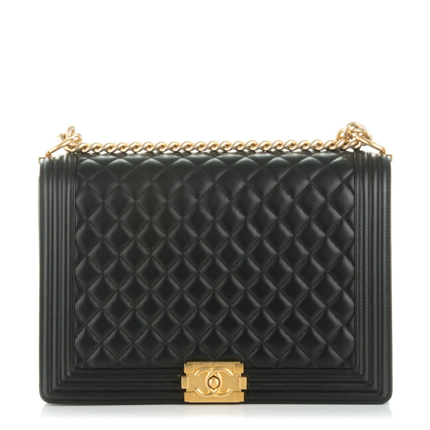 Chanel Lambskin Quilted Large Boy Flap Black 1 of 8