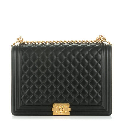 Chanel Lambskin Quilted Large Boy Flap Black 1 of 8