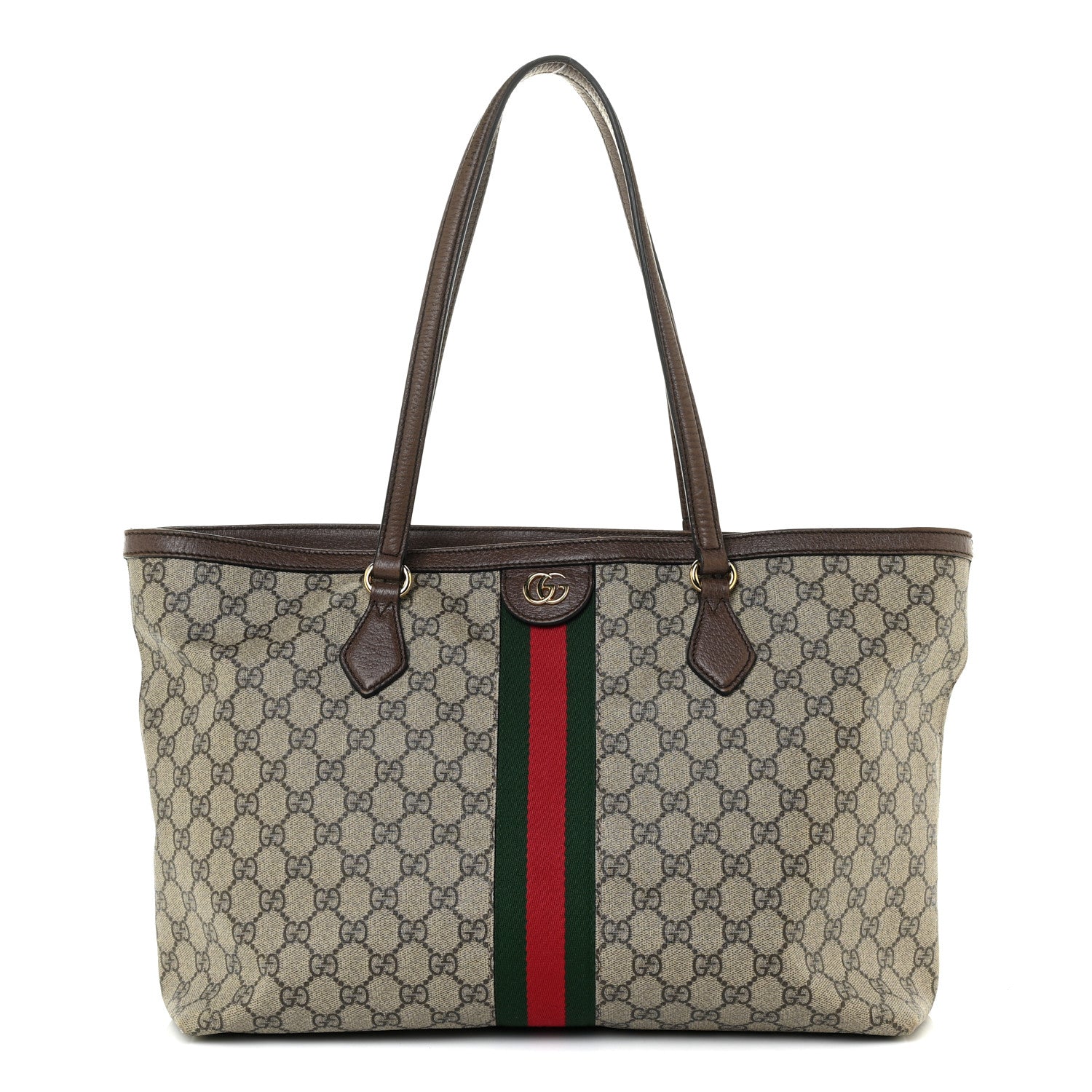 Gucci GG Supreme Monogram Medium Ophidia Shopping Tote Brown 1 of 31