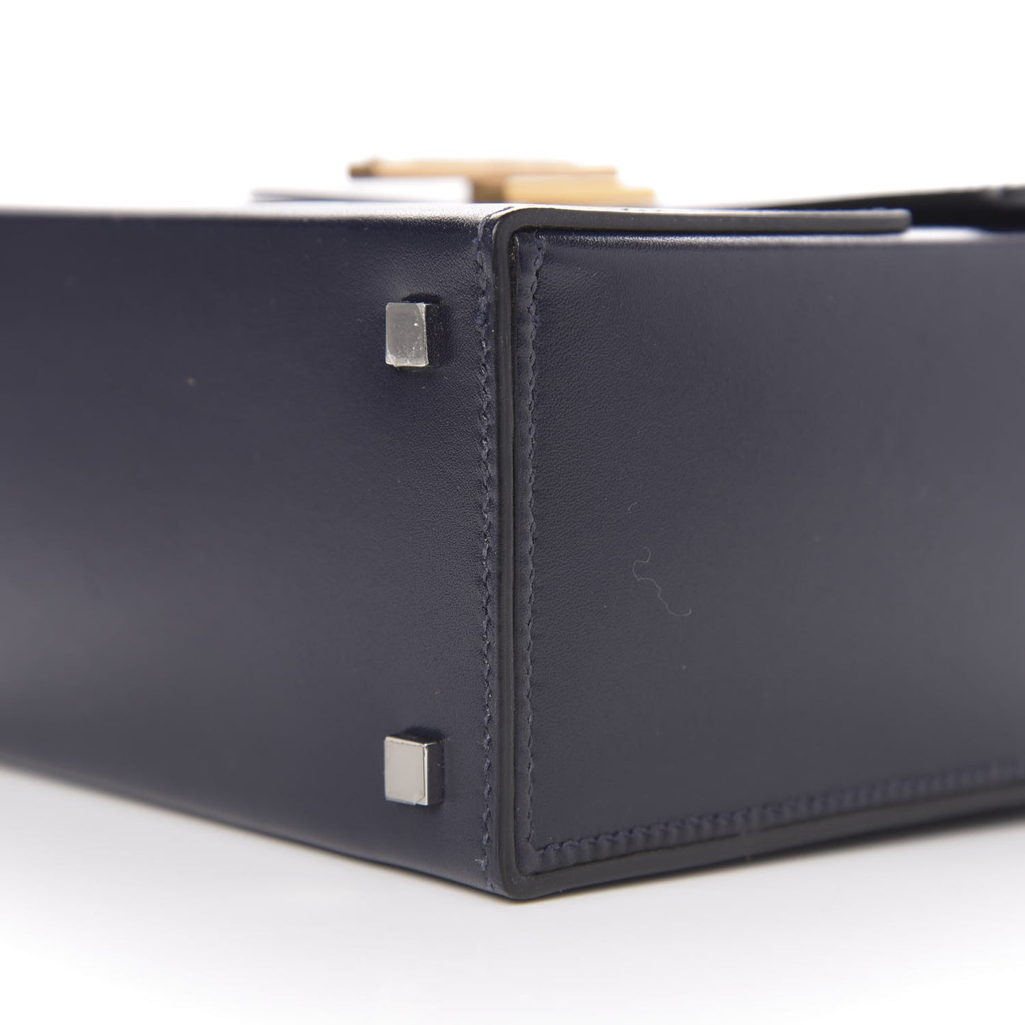 Villandry Calfskin Cinhetic Boxy Top Handle Bag Bleu Nuit