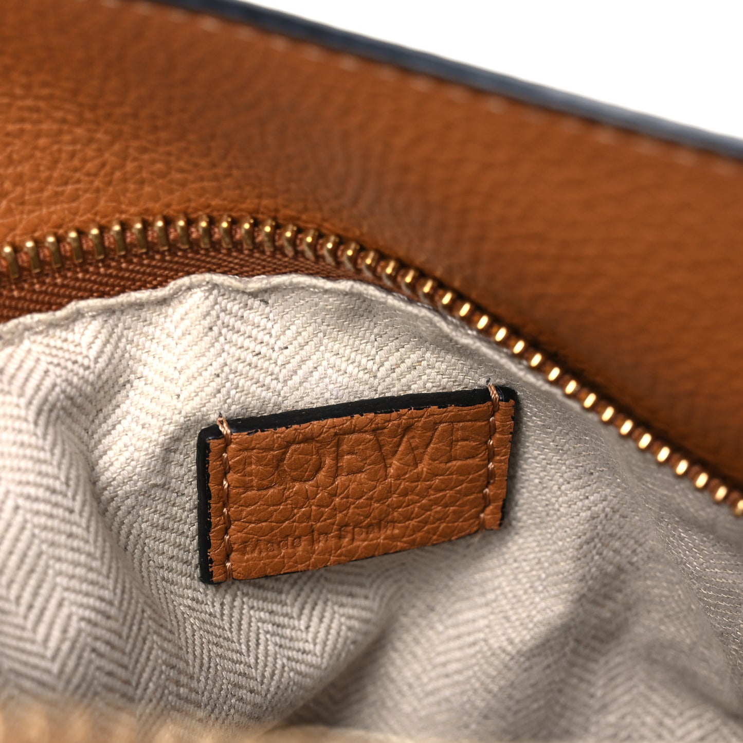 Grained Calfskin Small Puzzle Bag Tan