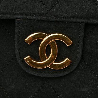 Chanel Suede Quilted Medium Single Flap Black 13 of 14