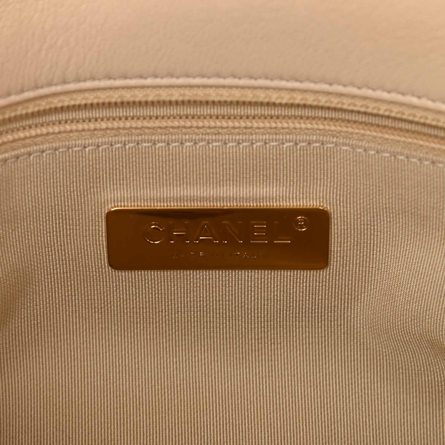 Chanel Goatskin Quilted Medium Chanel 19 Flap Beige 8 of 10