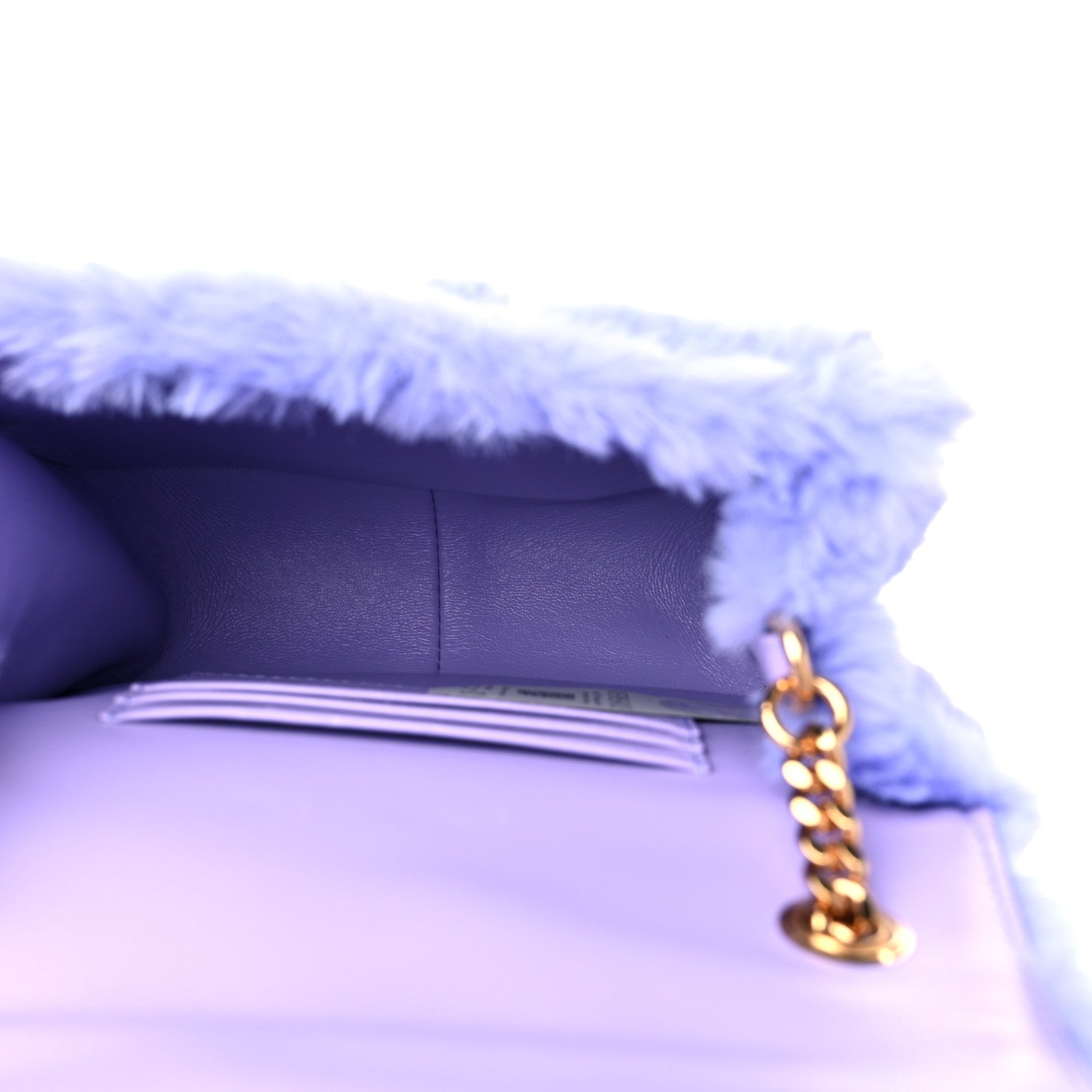 Versace Faux Fur Quilted Virtus Shoulder Bag Orchid 5 of 11