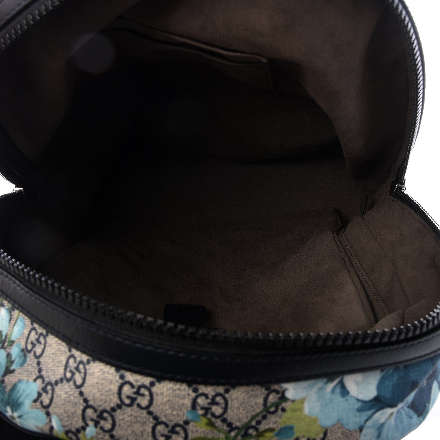 Gucci GG Supreme Monogram Blooms Medium Day Backpack Beige Blue Navy 4 of 12