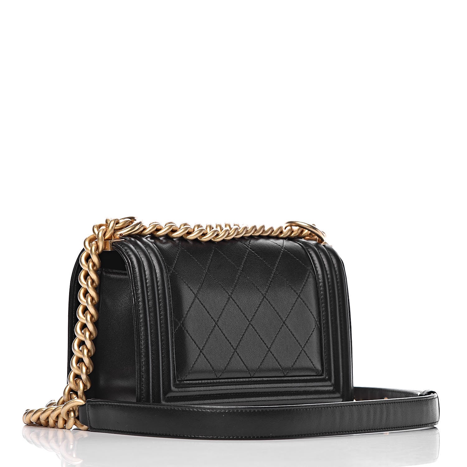 Chanel Lambskin Embroidered Camellia Quilted Small Boy Flap Black 3 of 11