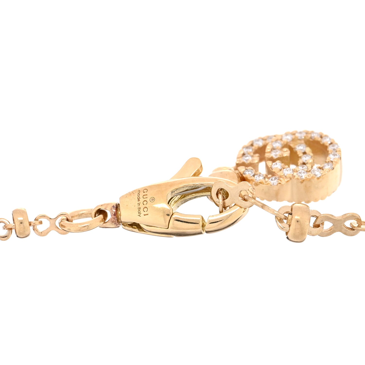 Gucci 18K Yellow Gold Diamond Flora Station Bracelet 3 of 3