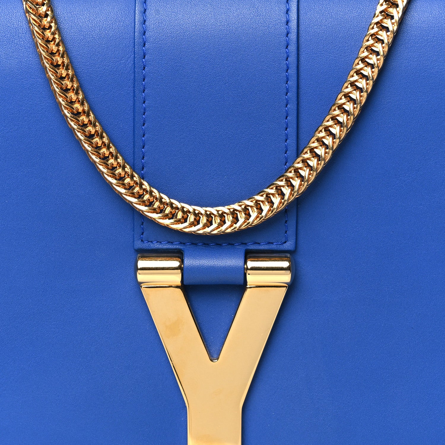 Saint Laurent Calfskin Classic Y Ligne Chain Wallet Bleu Majorelle 9 of 12