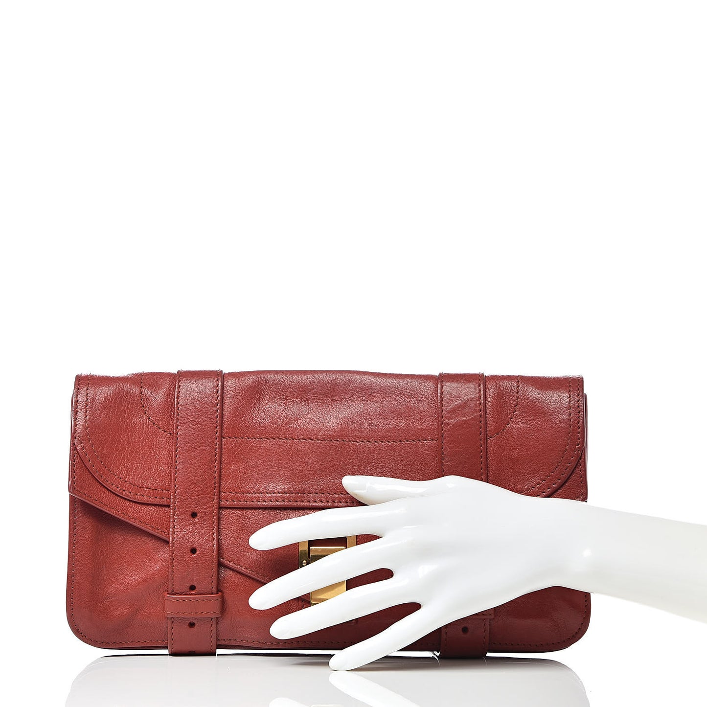Lambskin PS1 Pochette Clutch Paprika