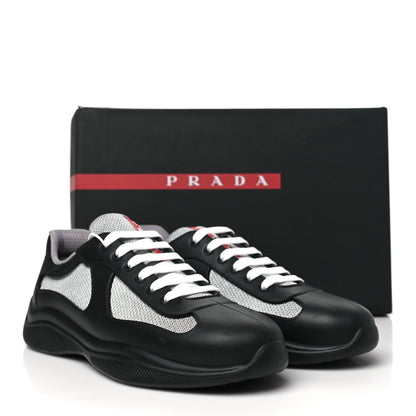 Prada Soft Rubber Mesh Mens America's Cup Sneakers 45 Black Argento 10 of 10
