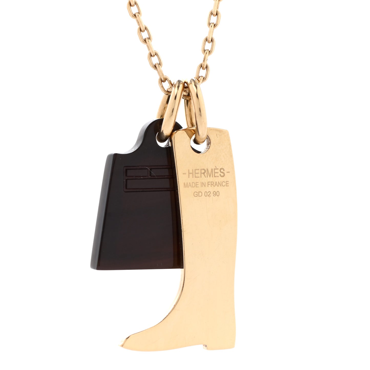 Permabrass Buffalo Horn Amulette Maroquinier PM Pendant Necklace