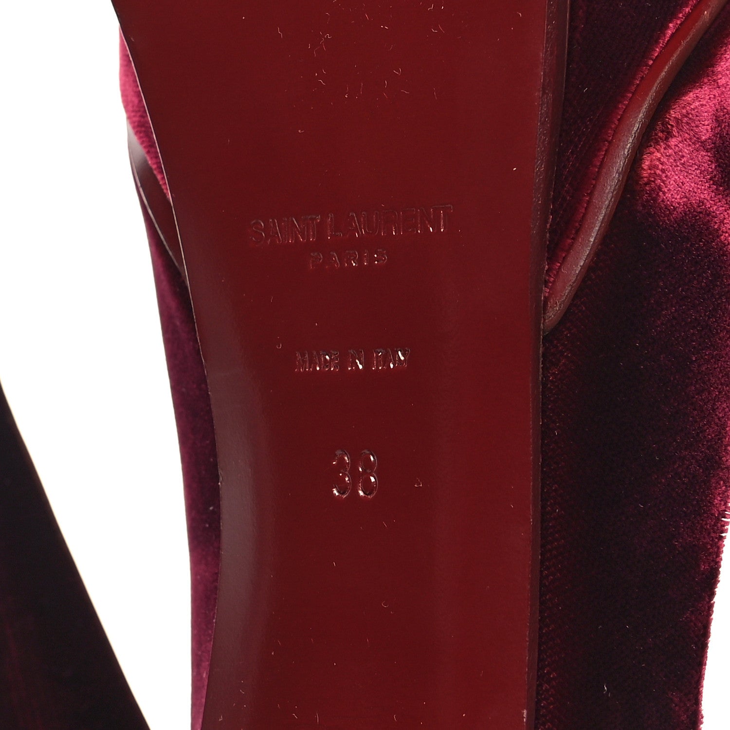 Saint Laurent Velluto Master Lace Up Tribute 105 Platform Sandals 38 Burgundy 7 of 8
