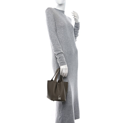 Hermes Taurillon Clemence Picotin Lock 18 PM Etoupe 2 of 9