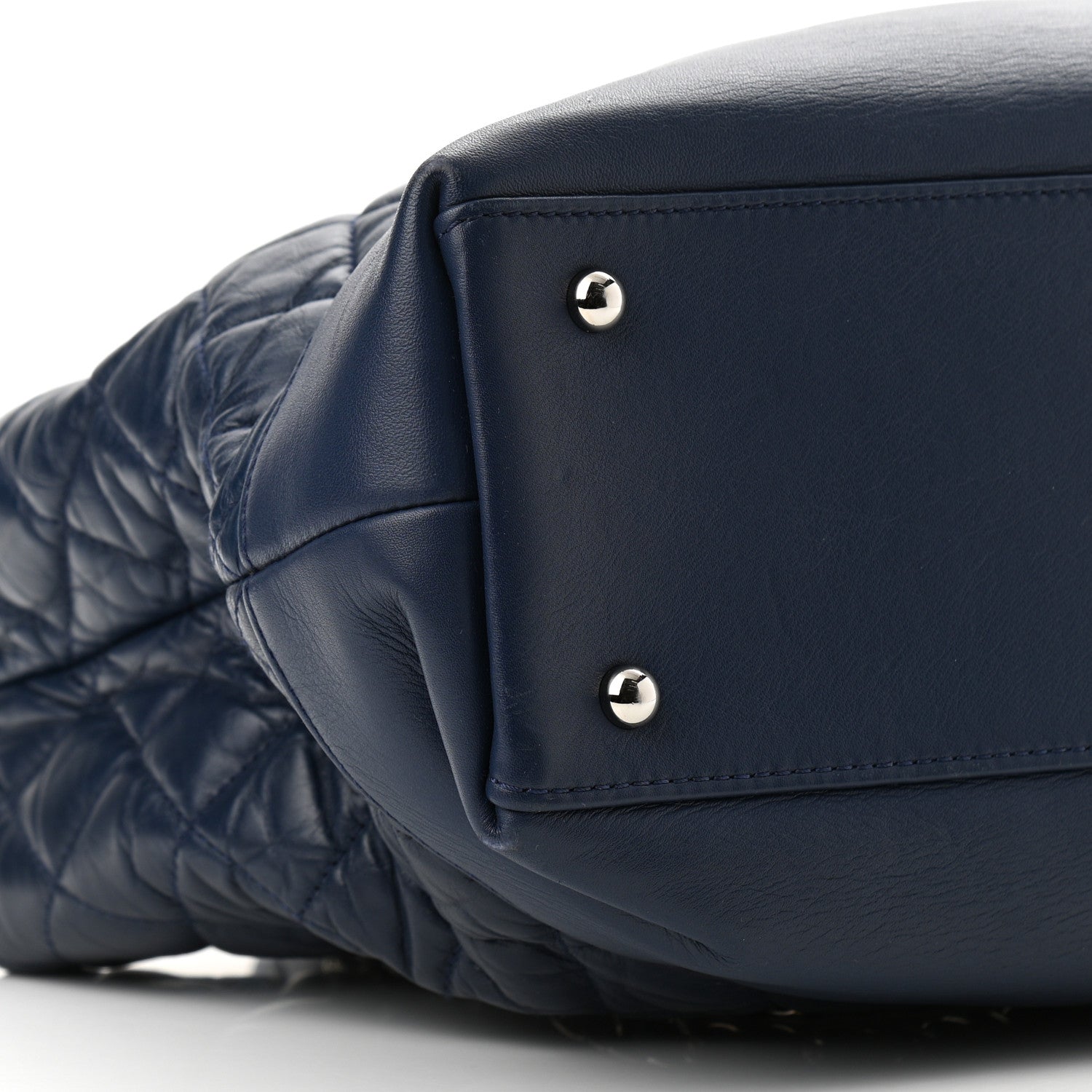 Chanel Aged Calfskin Quilted Be CC Tote Blue 8 of 9