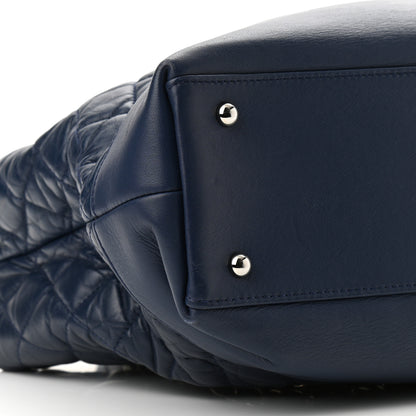 Chanel Aged Calfskin Quilted Be CC Tote Blue 8 of 9