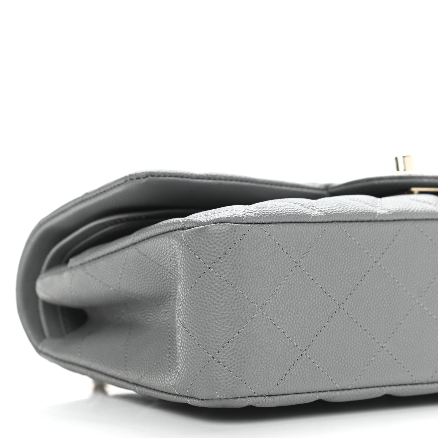 Chanel Caviar Quilted Medium Double Flap Grey 8 of 9