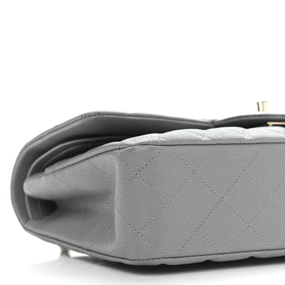 Chanel Caviar Quilted Medium Double Flap Grey 8 of 9
