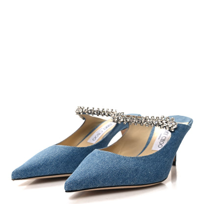 Jimmy Choo Denim Crystal Bing 65 Pumps 38 Blue 3 of 8