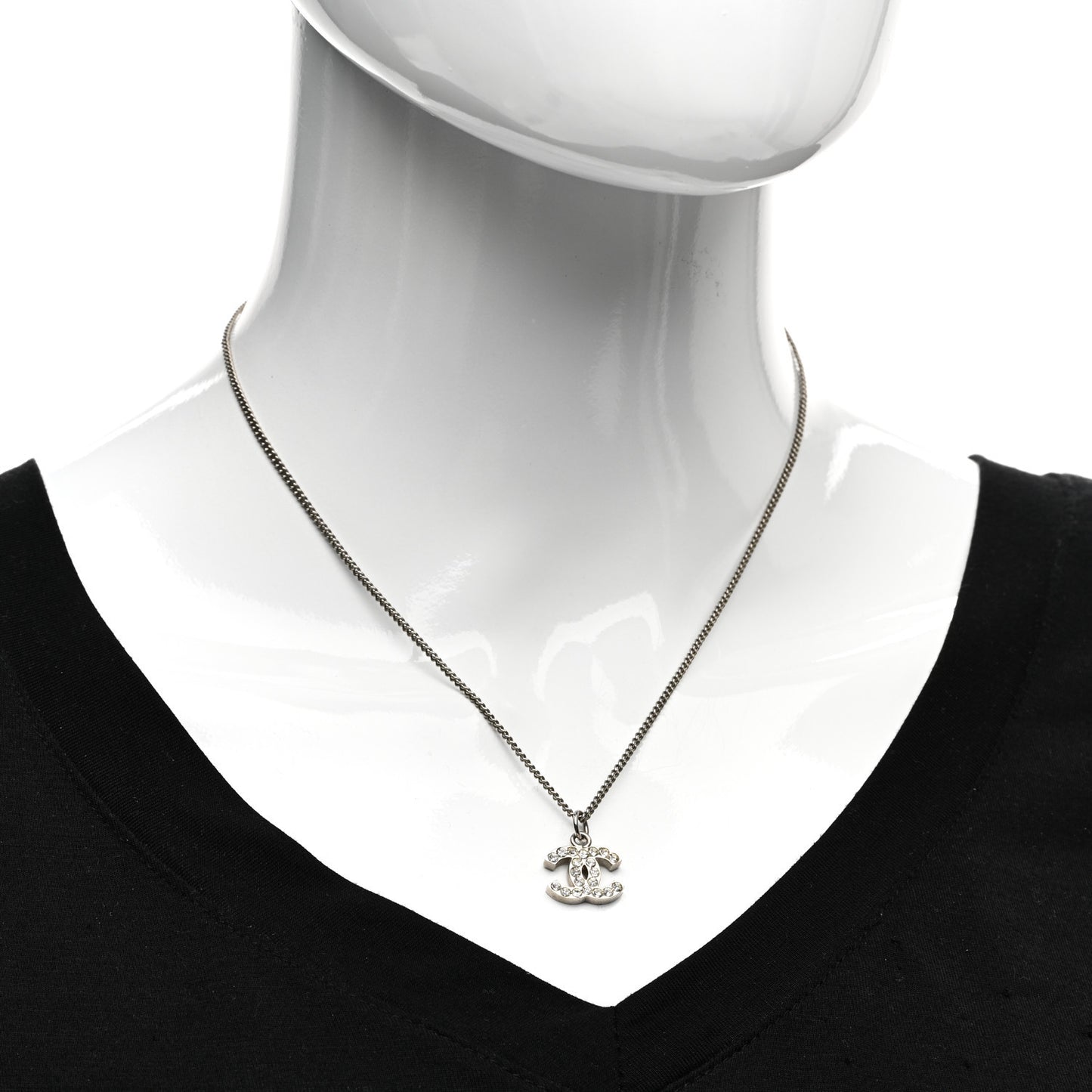 Crystal Timeless CC Necklace Silver