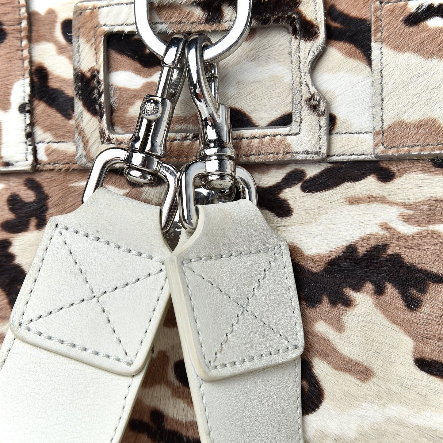 Calf Hair Camo Cara Delevingne Mini Backpack Beige