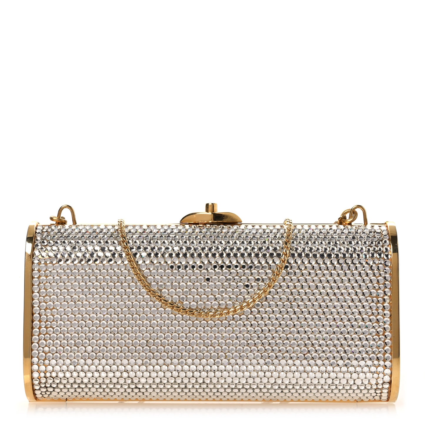 Swarovski Crystal Minaudiere Clutch Silver Gold