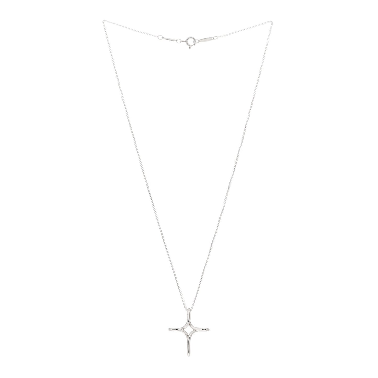 Sterling Silver Elsa Peretti Infinity Cross Pendant Necklace